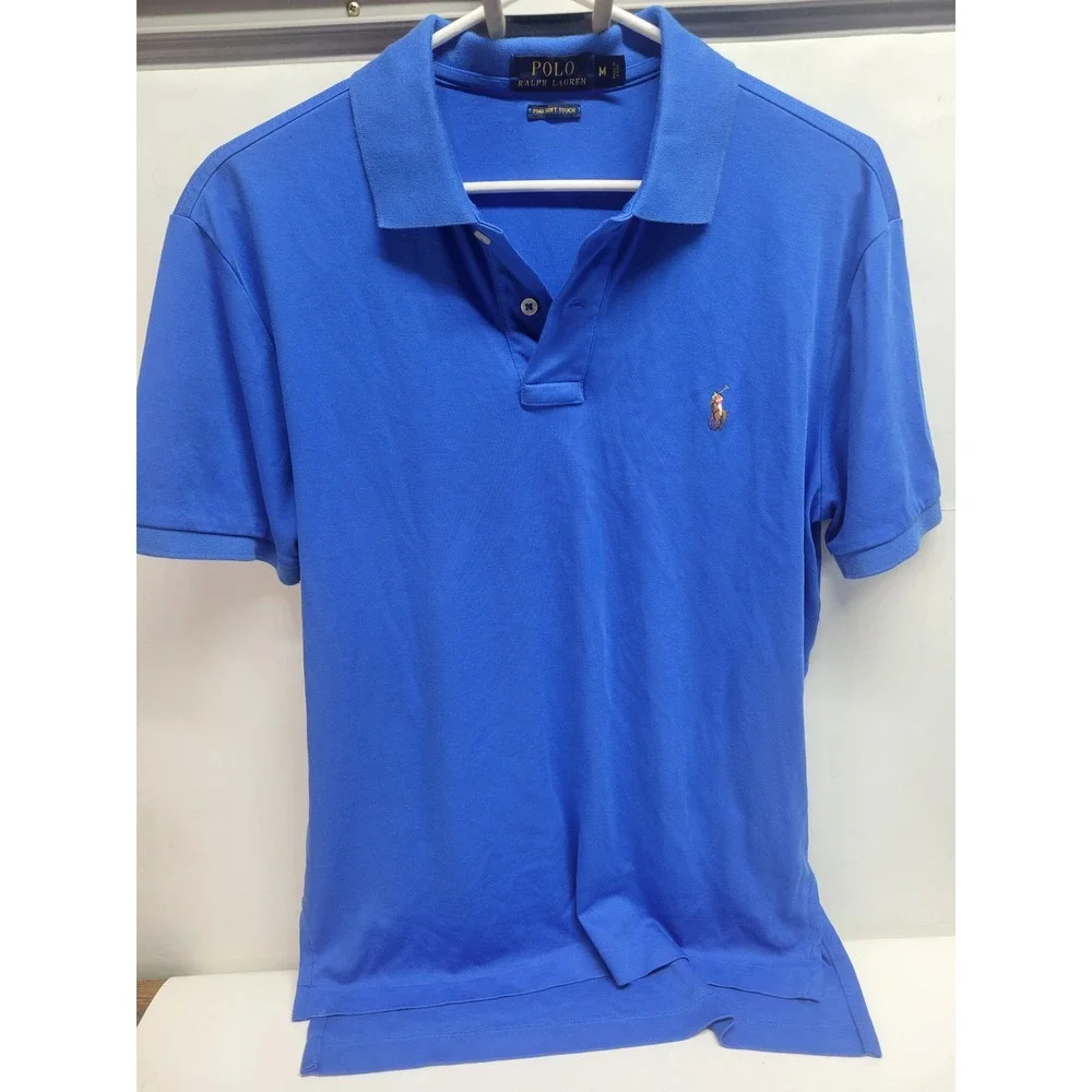 Ralph Lauren Polo Pima Soft Touch‎ Royal Blue Short Sleeve Polo Shirt Mens M